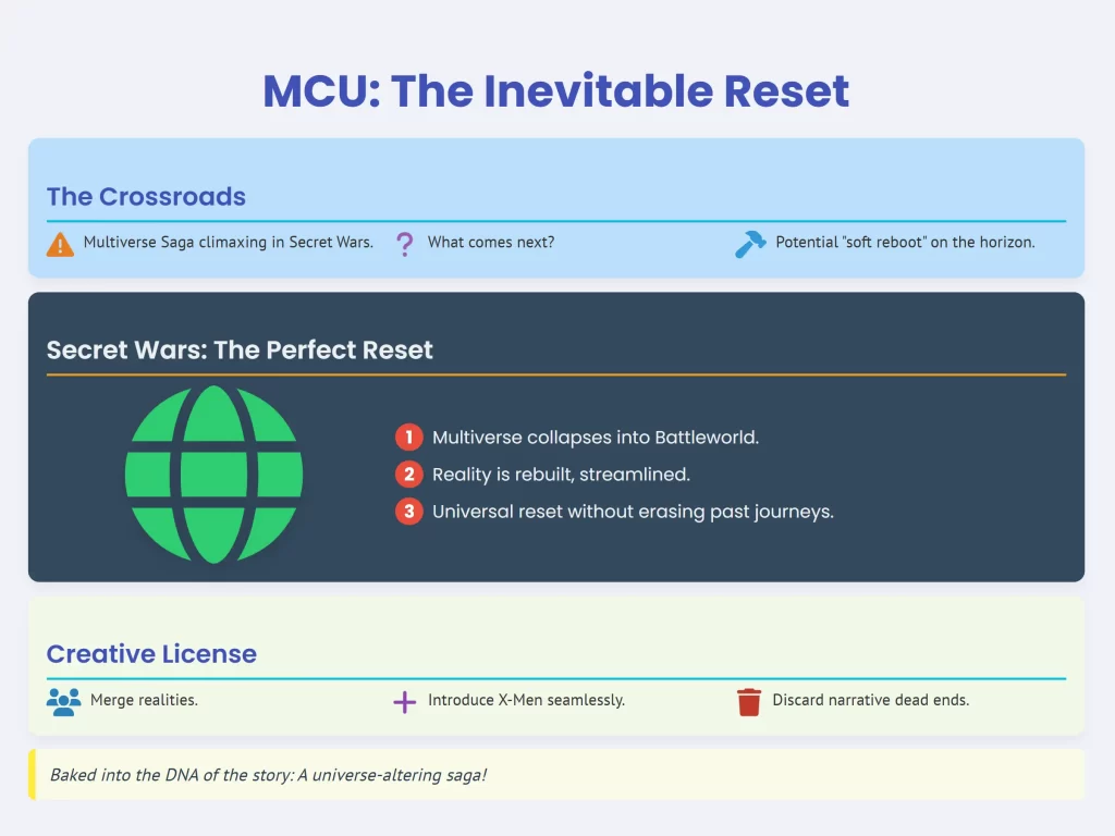 Is the MCU Rebooting After Secret Wars - the inevitable reset infographic
