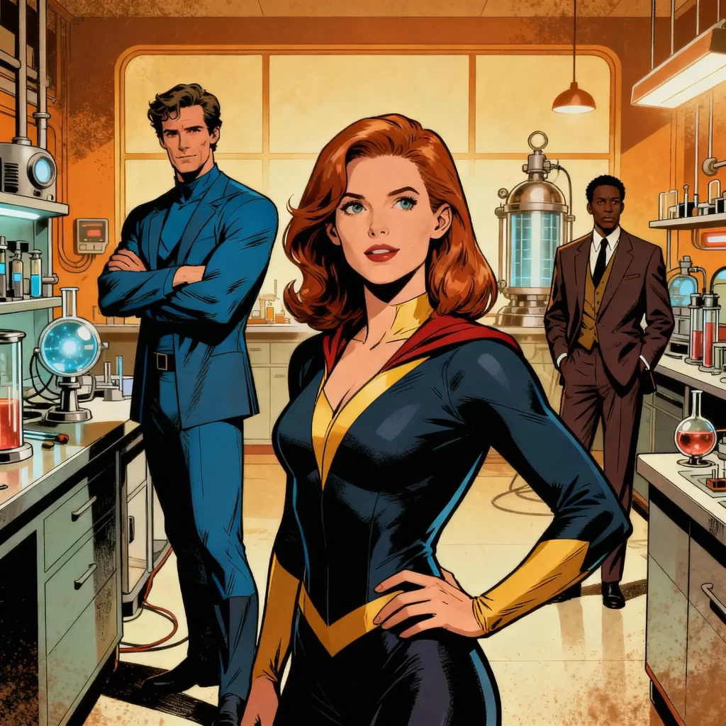 The Fantastic Four cast in their iconic 1960s retrofuturistic setting - praised for their authentic family chemistry